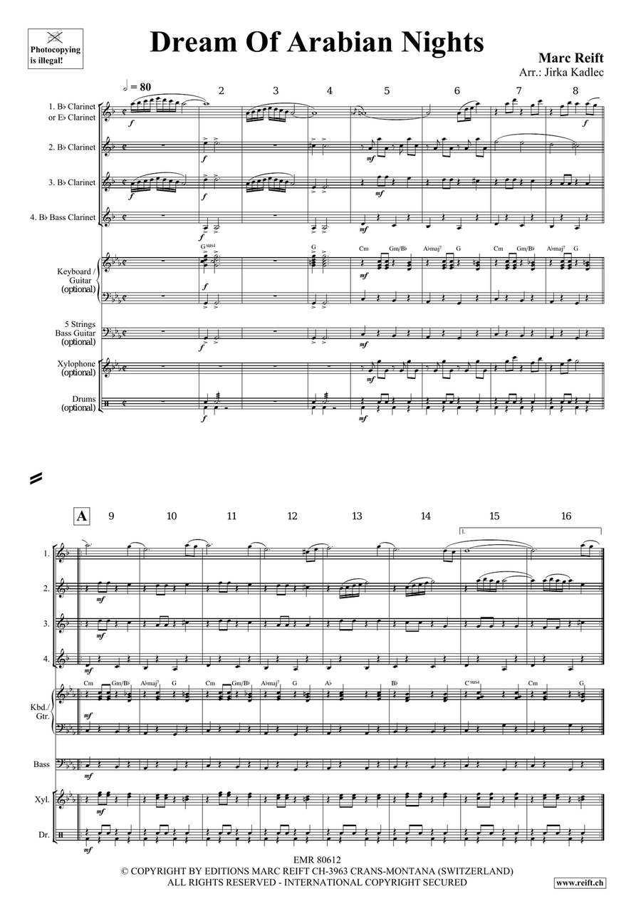 Dream Of Arabian Nights Dream Of Arabian Nights Clarinet Quartet scores gallery preview page 4