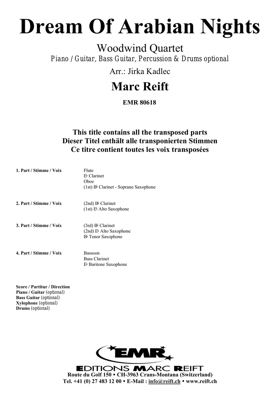 Dream Of Arabian Nights Dream Of Arabian Nights Woodwind Quartet scores gallery preview page 2