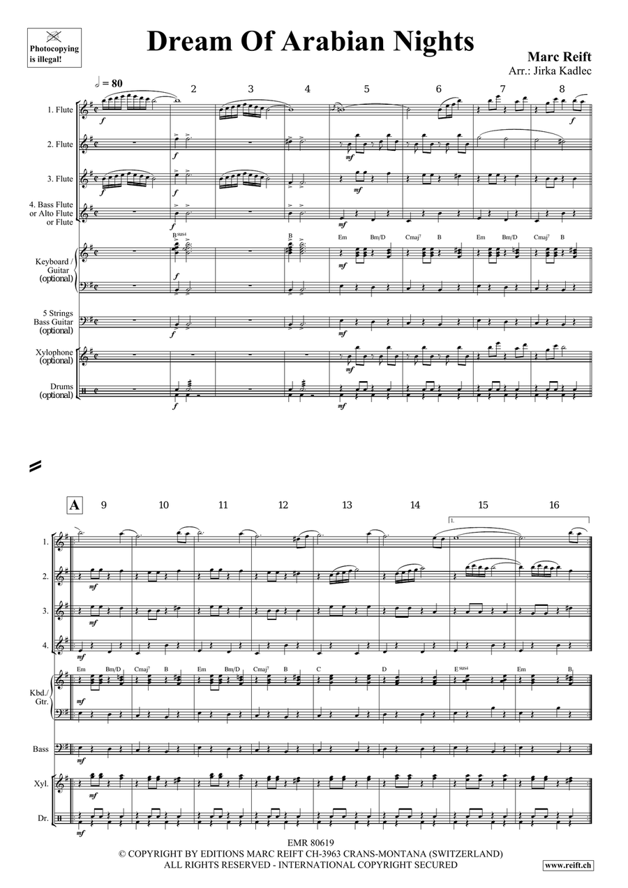 Dream Of Arabian Nights Dream Of Arabian Nights Flute Quartet scores gallery preview page 4