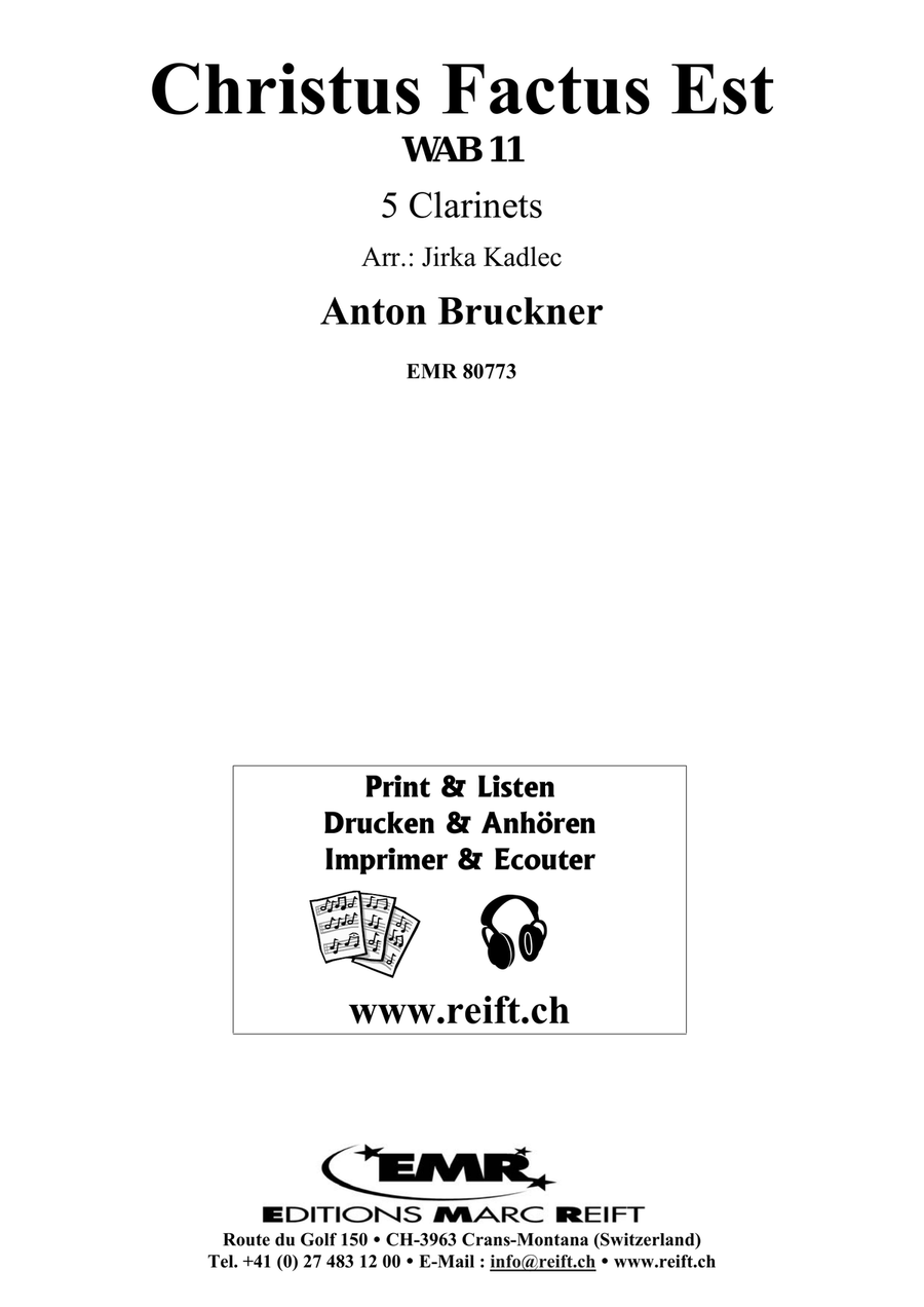 Christus Factus Est by Anton Bruckner Clarinet Quintet - Sheet Music page 2