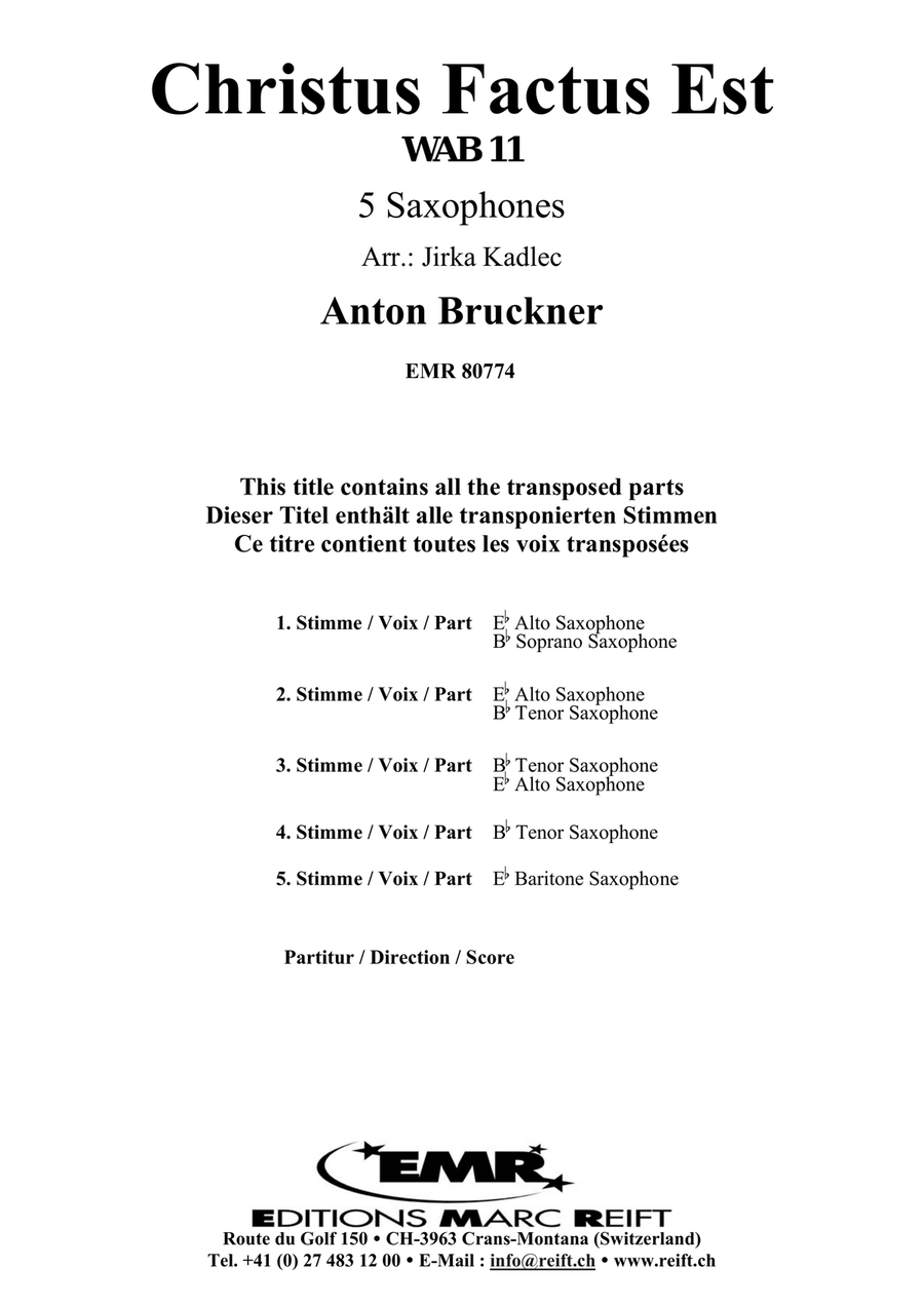 Christus Factus Est Christus Factus Est Saxophone Quintet scores gallery preview page 2