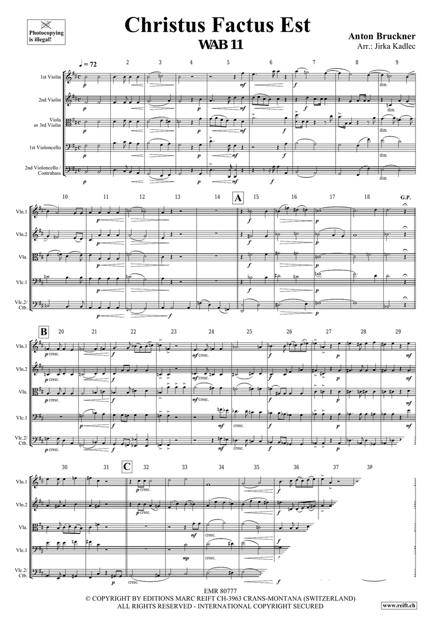 Christus Factus Est Christus Factus Est String Quintet scores gallery preview page 3