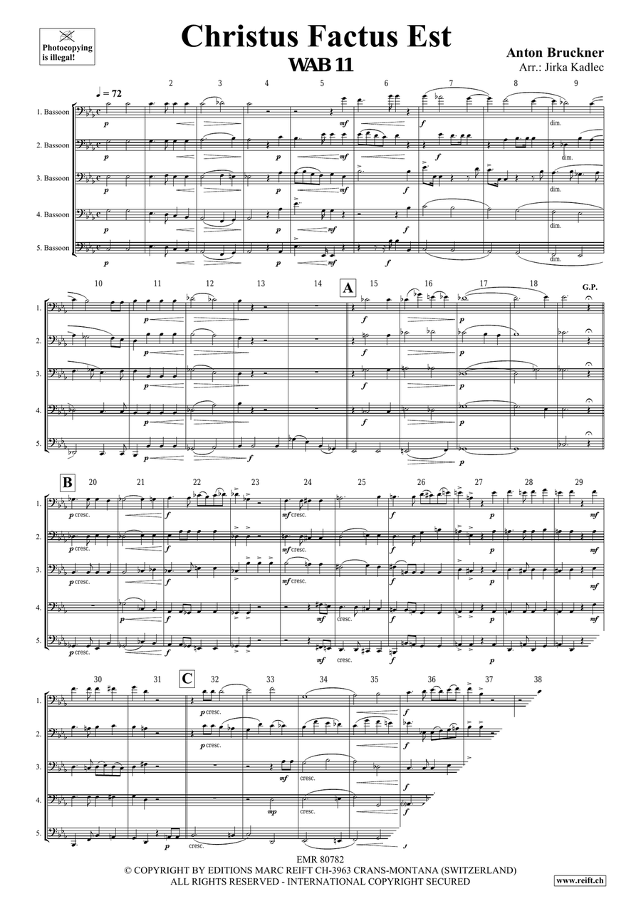 Christus Factus Est by Anton Bruckner Bassoon - Sheet Music page 3