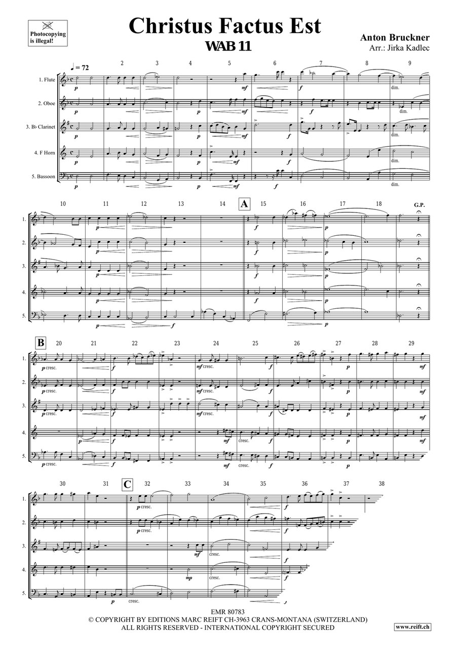 Christus Factus Est Christus Factus Est Woodwind Quintet scores gallery preview page 3