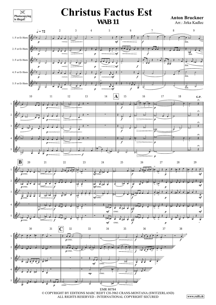 Christus Factus Est Christus Factus Est Horn scores gallery preview page 3