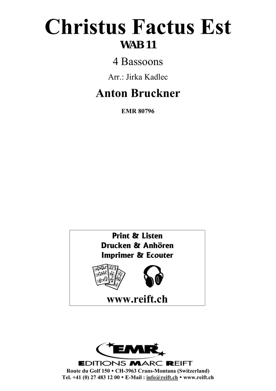Christus Factus Est by Anton Bruckner Bassoon Quartet - Sheet Music page 2