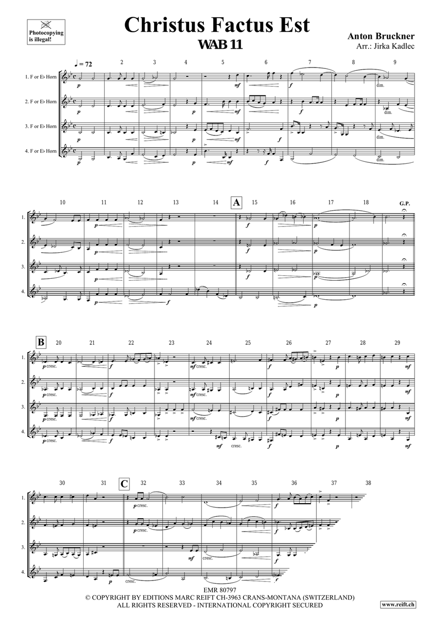 Christus Factus Est Christus Factus Est Horn scores gallery preview page 3