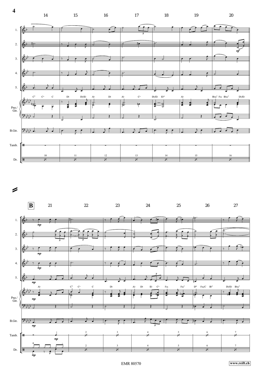 Amazing Grace Amazing Grace Saxophone Quintet scores gallery preview page 4