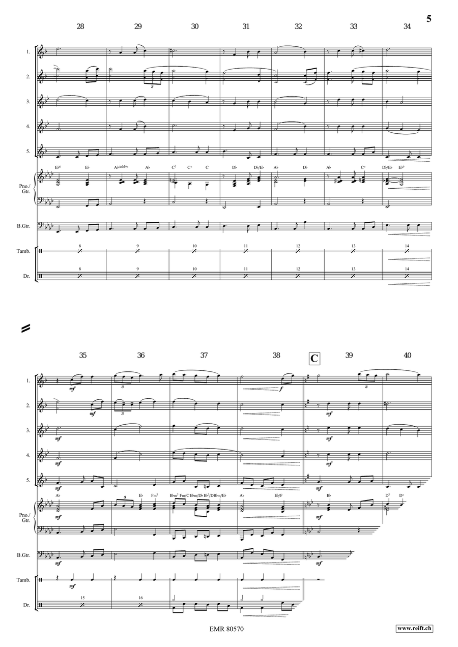 Amazing Grace Amazing Grace Saxophone Quintet scores gallery preview page 5