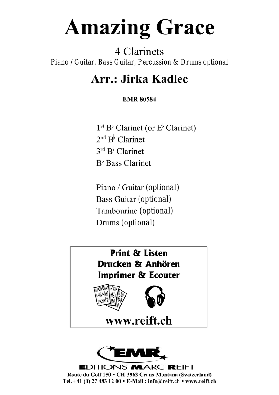 Amazing Grace Amazing Grace Clarinet Quartet scores gallery preview page 2