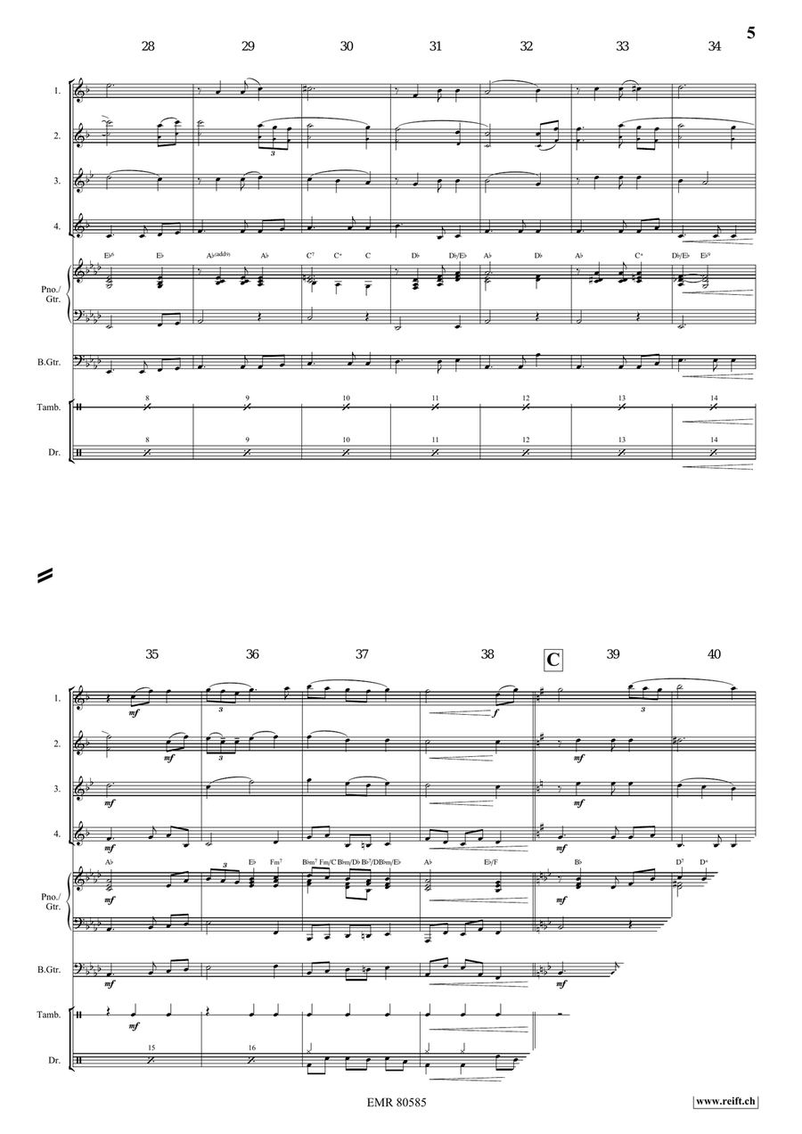 Amazing Grace Amazing Grace Saxophone Quartet scores gallery preview page 5