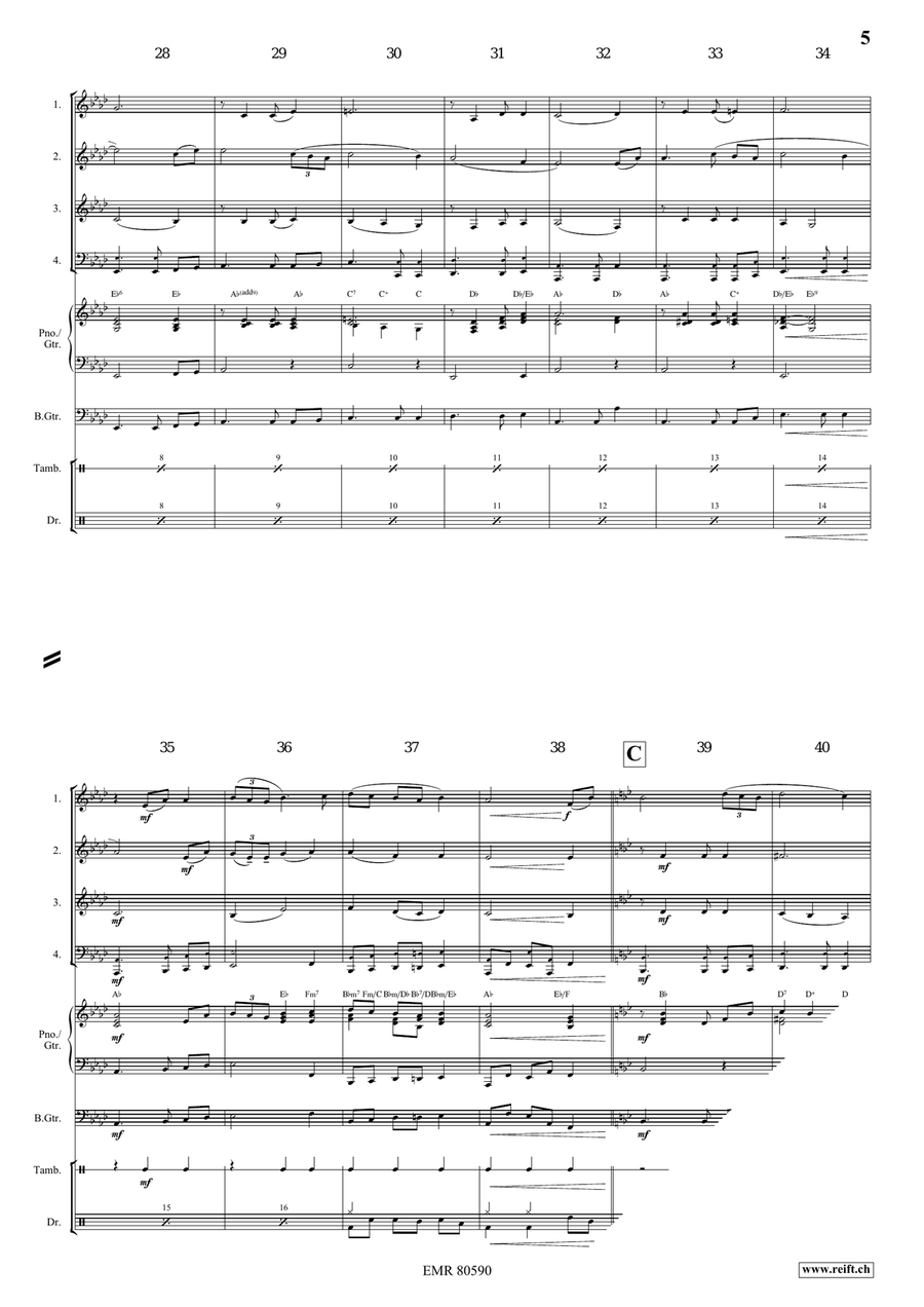 Amazing Grace Amazing Grace Woodwind Quartet scores gallery preview page 5