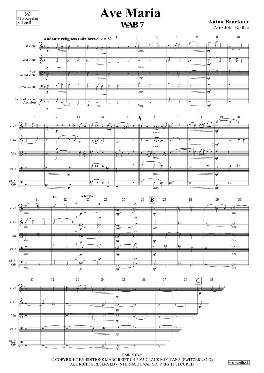 Ave Maria Ave Maria String Quintet scores gallery preview page 3