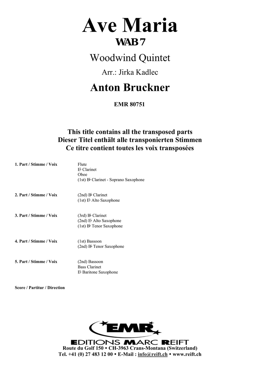 Ave Maria Ave Maria Woodwind Quintet scores gallery preview page 2
