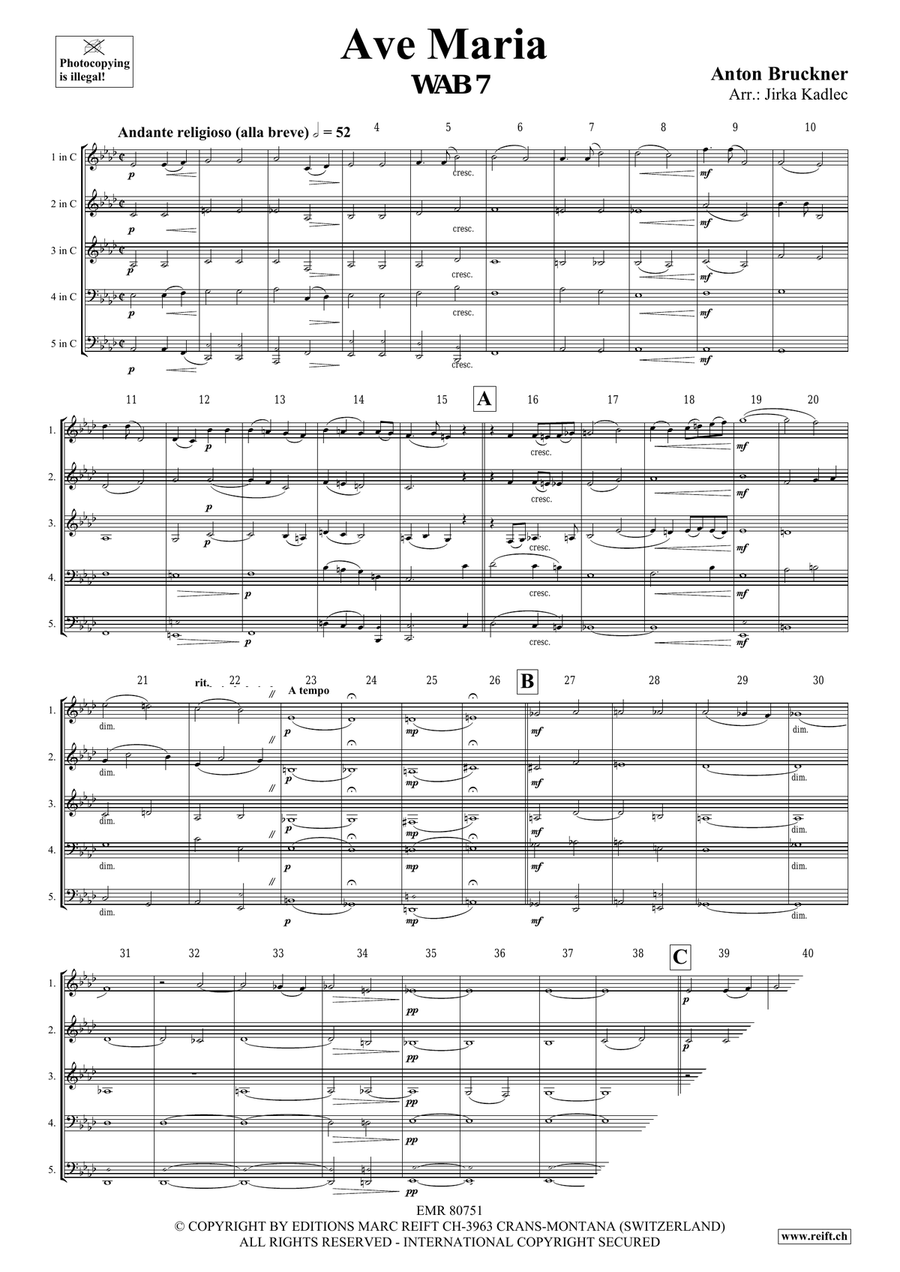 Ave Maria Ave Maria Woodwind Quintet scores gallery preview page 3