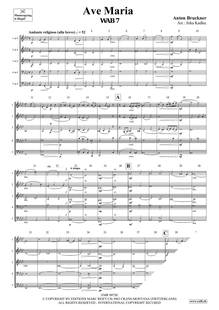 Ave Maria Ave Maria Brass Quintet scores gallery preview page 3