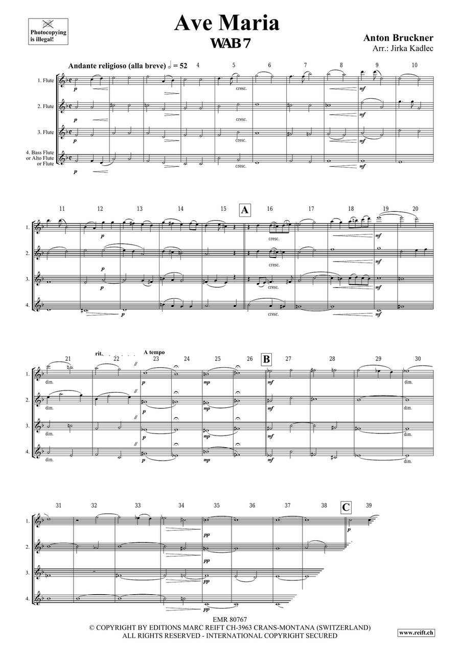 Ave Maria Ave Maria Flute Quartet scores gallery preview page 3