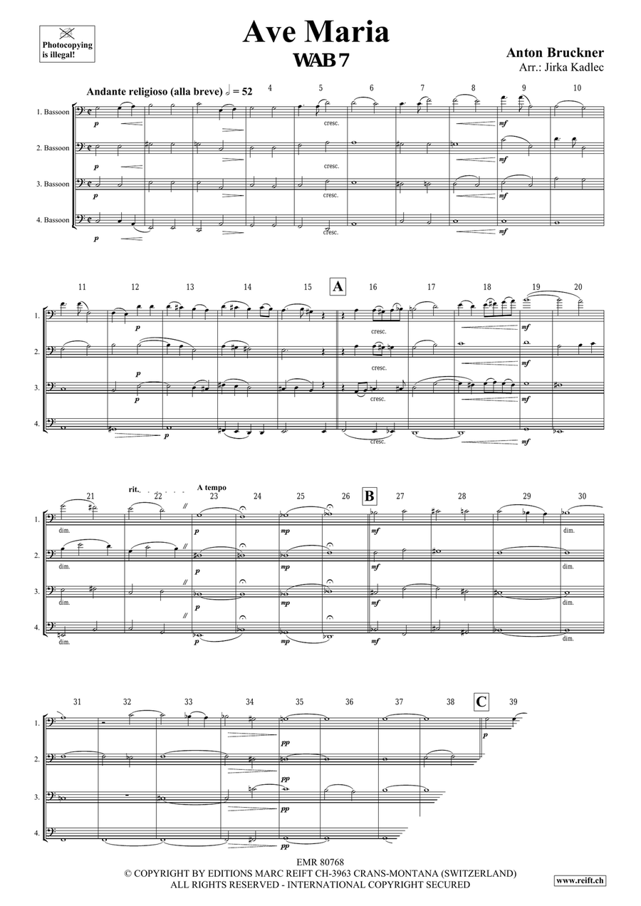 Ave Maria Ave Maria Bassoon Quartet scores gallery preview page 3