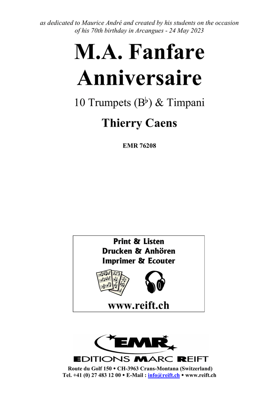 M.A. Fanfare Anniversaire Trumpet scores gallery preview page 2