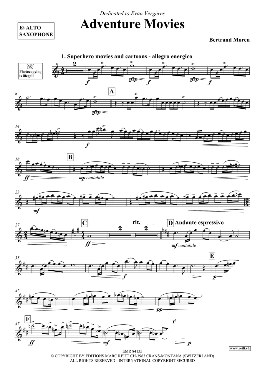 Adventure Movies Adventure Movies Alto Saxophone scores gallery preview page 4