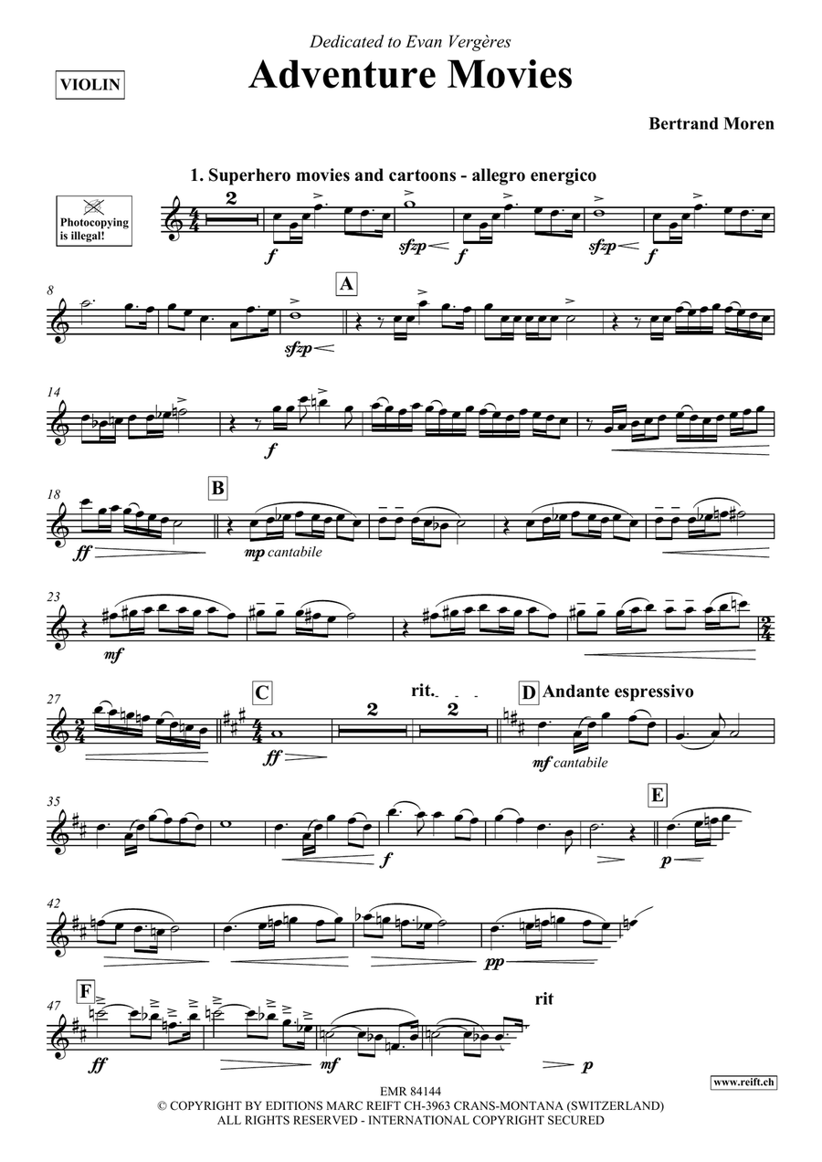 Adventure Movies Adventure Movies Violin Solo scores gallery preview page 4