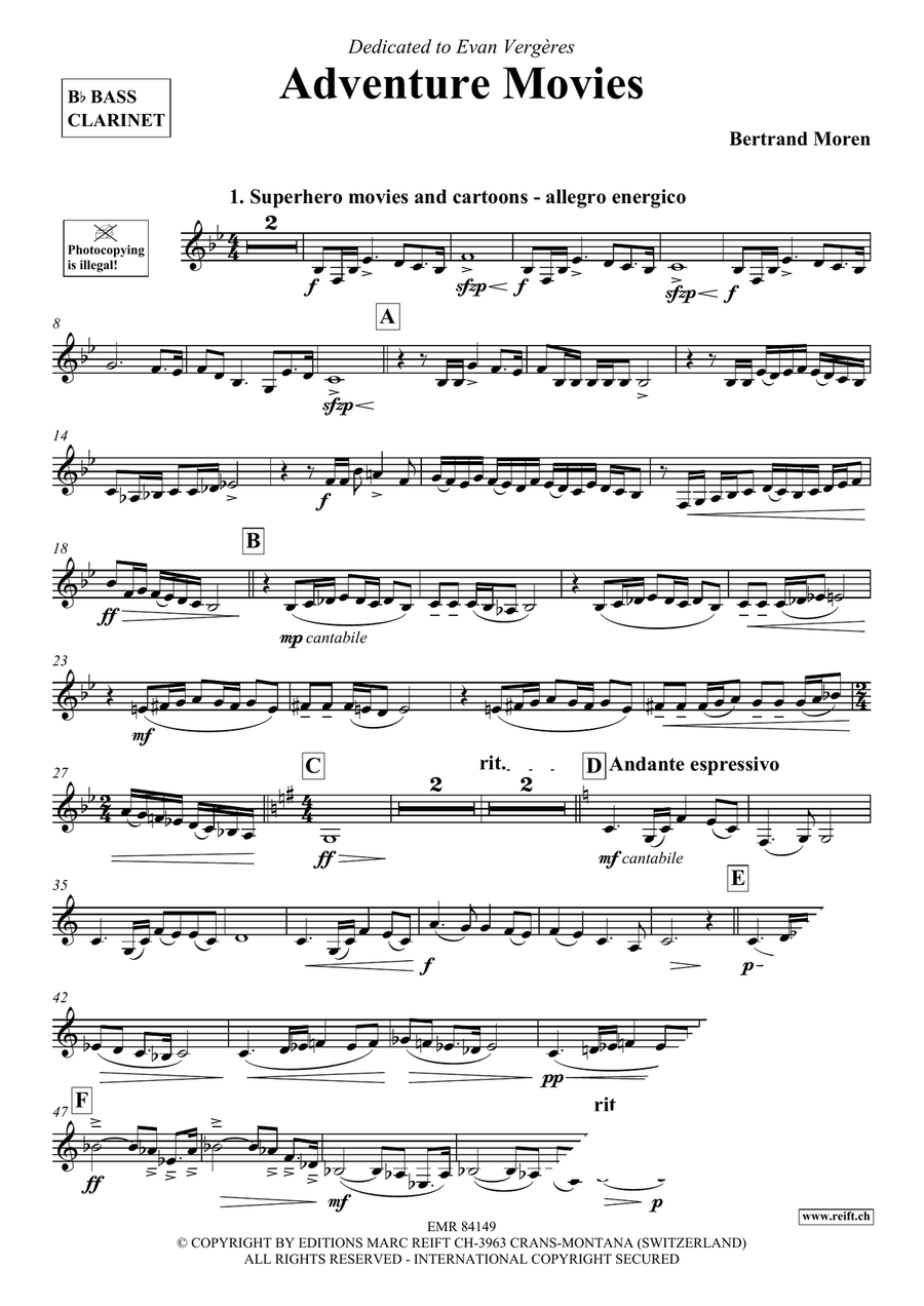 Adventure Movies Adventure Movies Bass Clarinet scores gallery preview page 4