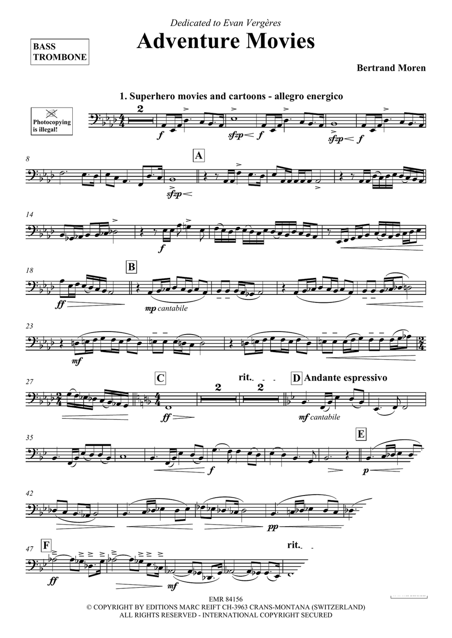 Adventure Movies Adventure Movies Bass Trombone scores gallery preview page 4