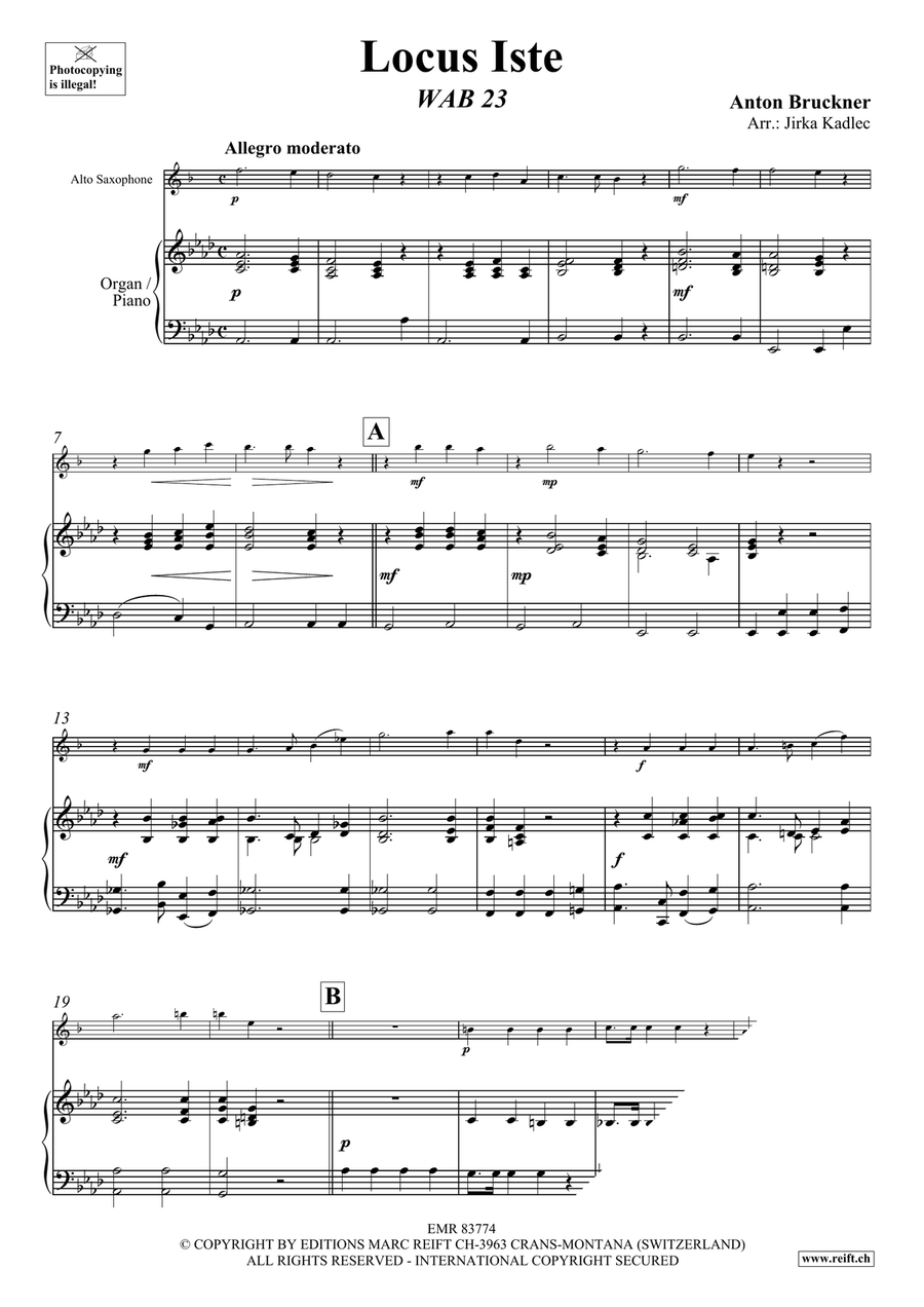 Locus Iste Locus Iste Alto Saxophone scores gallery preview page 3