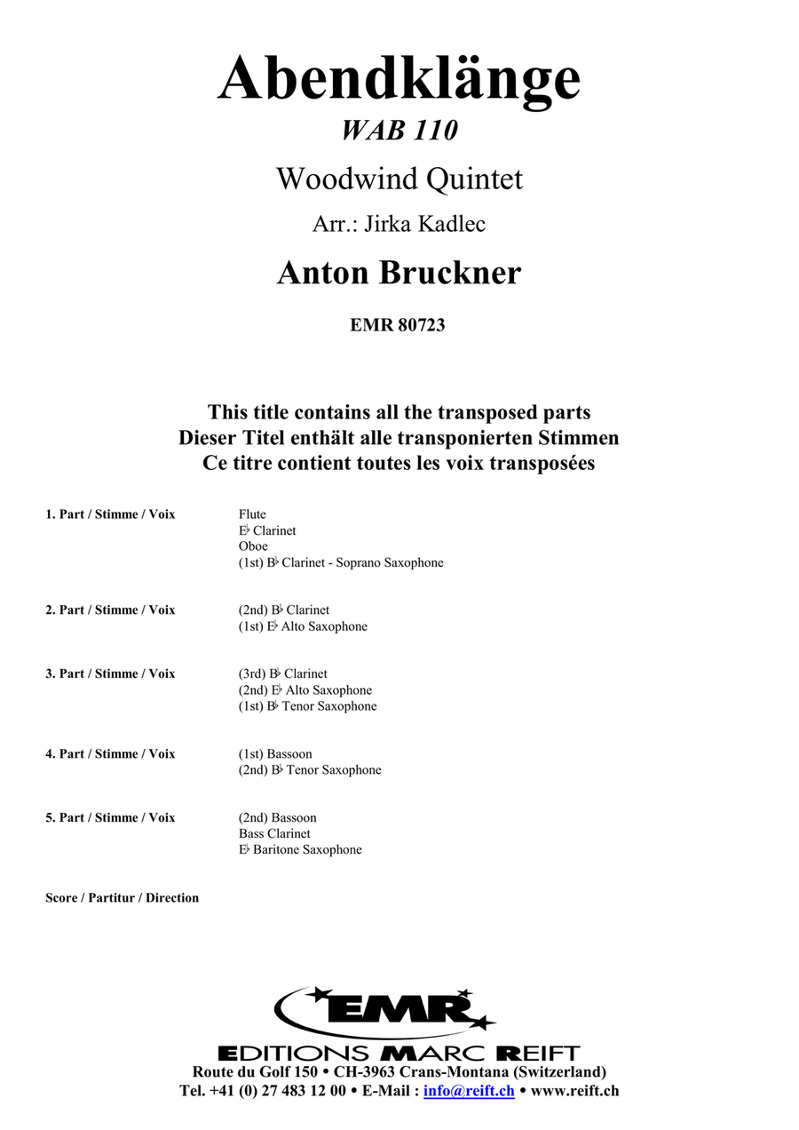 Abendklänge Abendklänge Woodwind Quintet scores gallery preview page 2