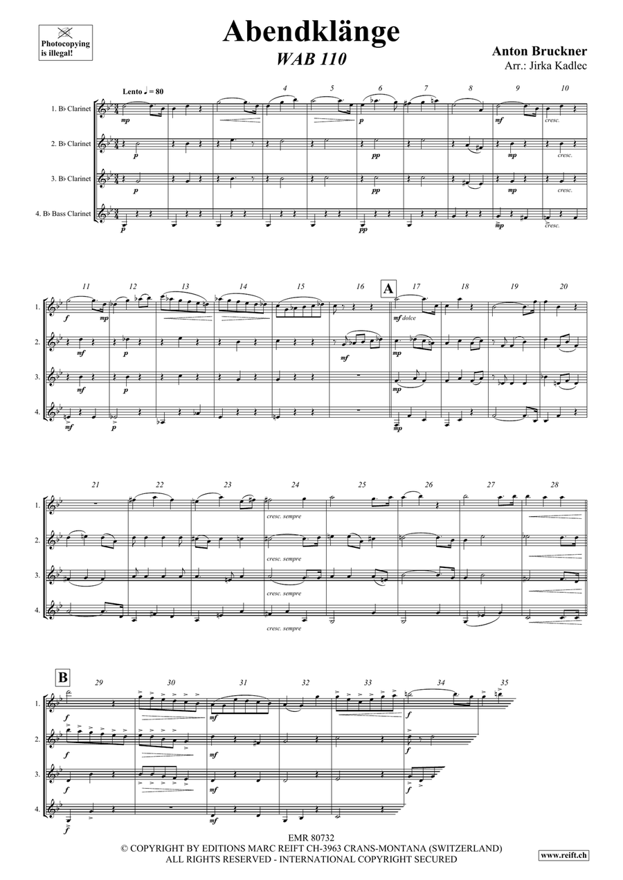 Abendklänge Abendklänge Clarinet Quartet scores gallery preview page 3