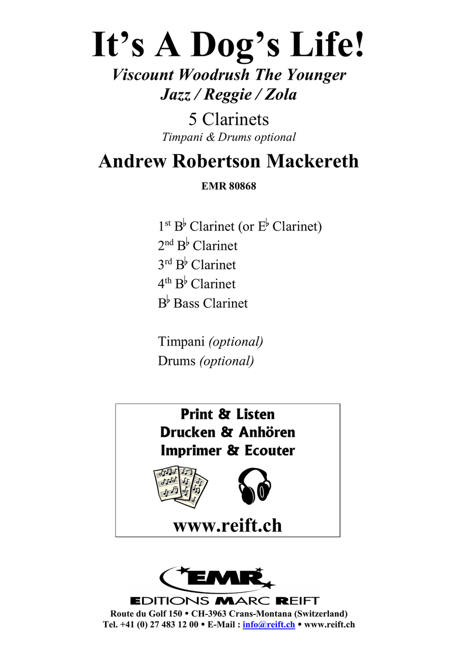It's A Dog's Life! It's A Dog's Life! Clarinet Quintet scores gallery preview page 2