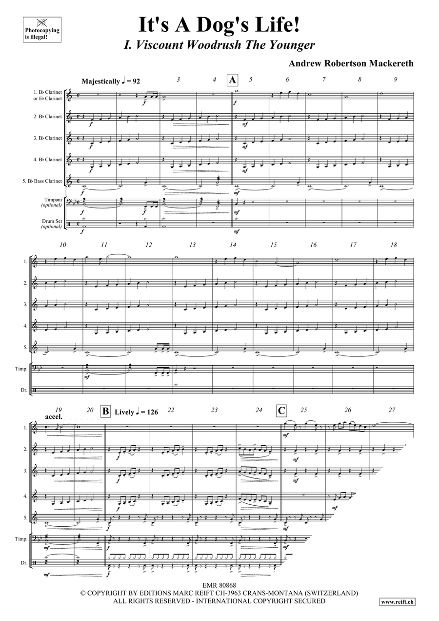 It's A Dog's Life! It's A Dog's Life! Clarinet Quintet scores gallery preview page 4