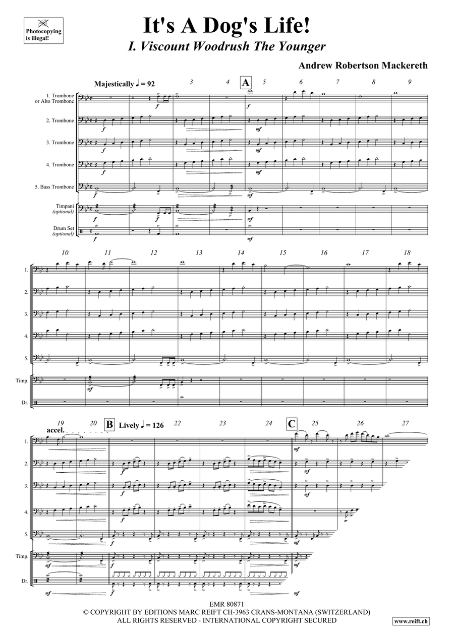 It's A Dog's Life! It's A Dog's Life! Trombone scores gallery preview page 4