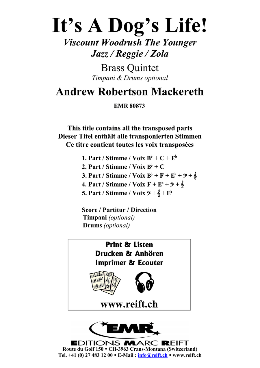 It's A Dog's Life! It's A Dog's Life! Brass Quintet scores gallery preview page 2