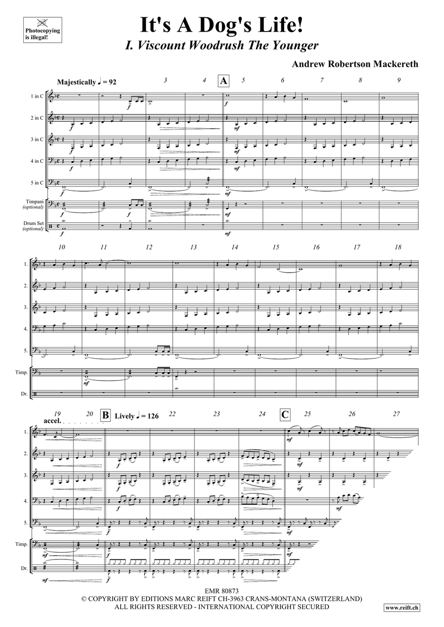 It's A Dog's Life! It's A Dog's Life! Brass Quintet scores gallery preview page 4