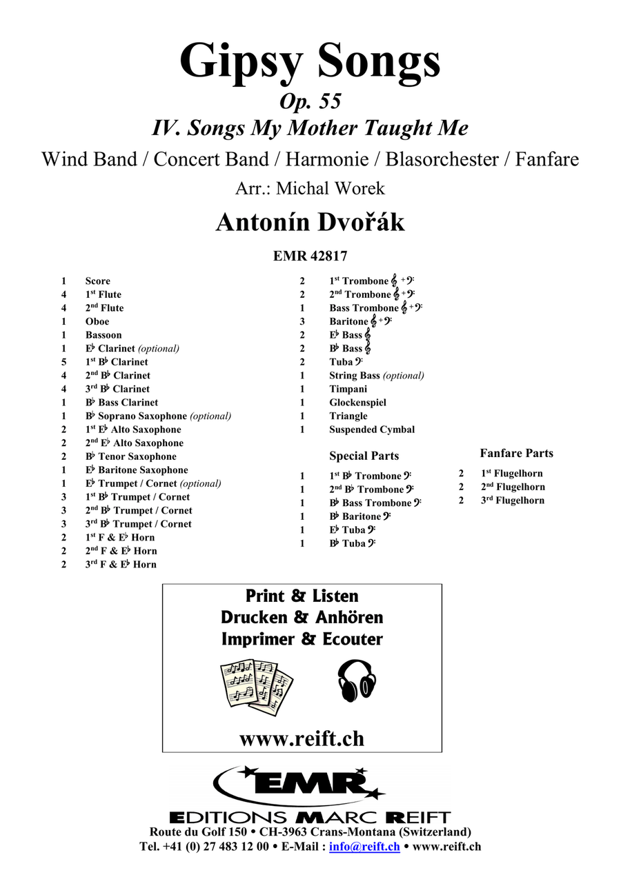 Gypsy Songs by Antonin Dvorak Concert Band - Sheet Music page 2
