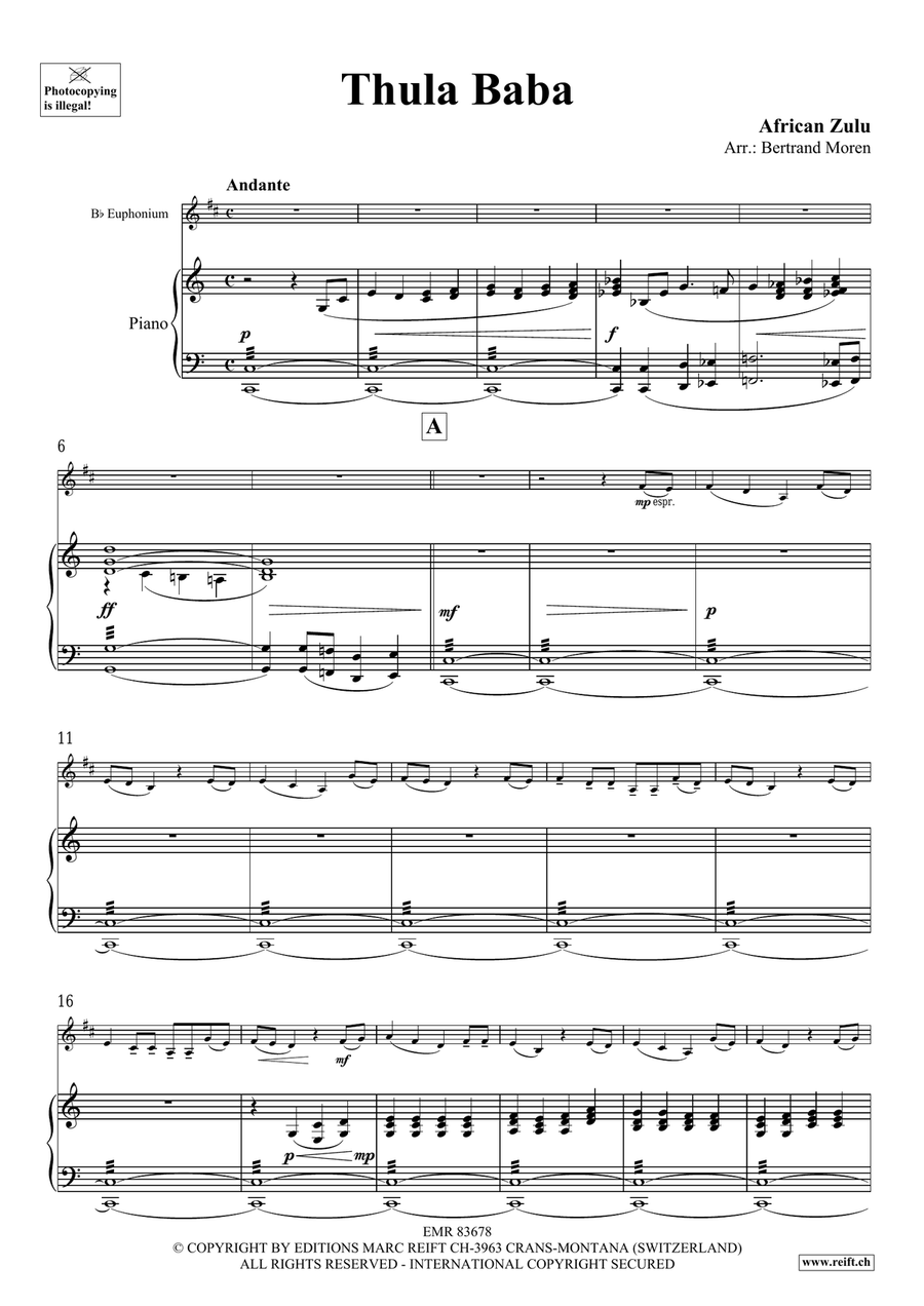 Thula Baba Thula Baba Euphonium scores gallery preview page 3
