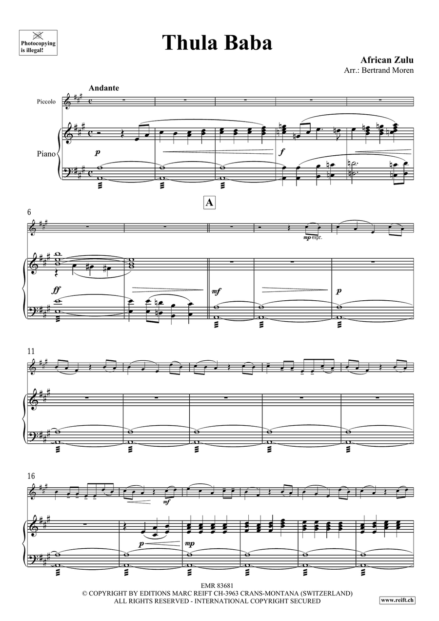 Thula Baba Thula Baba Piccolo scores gallery preview page 3