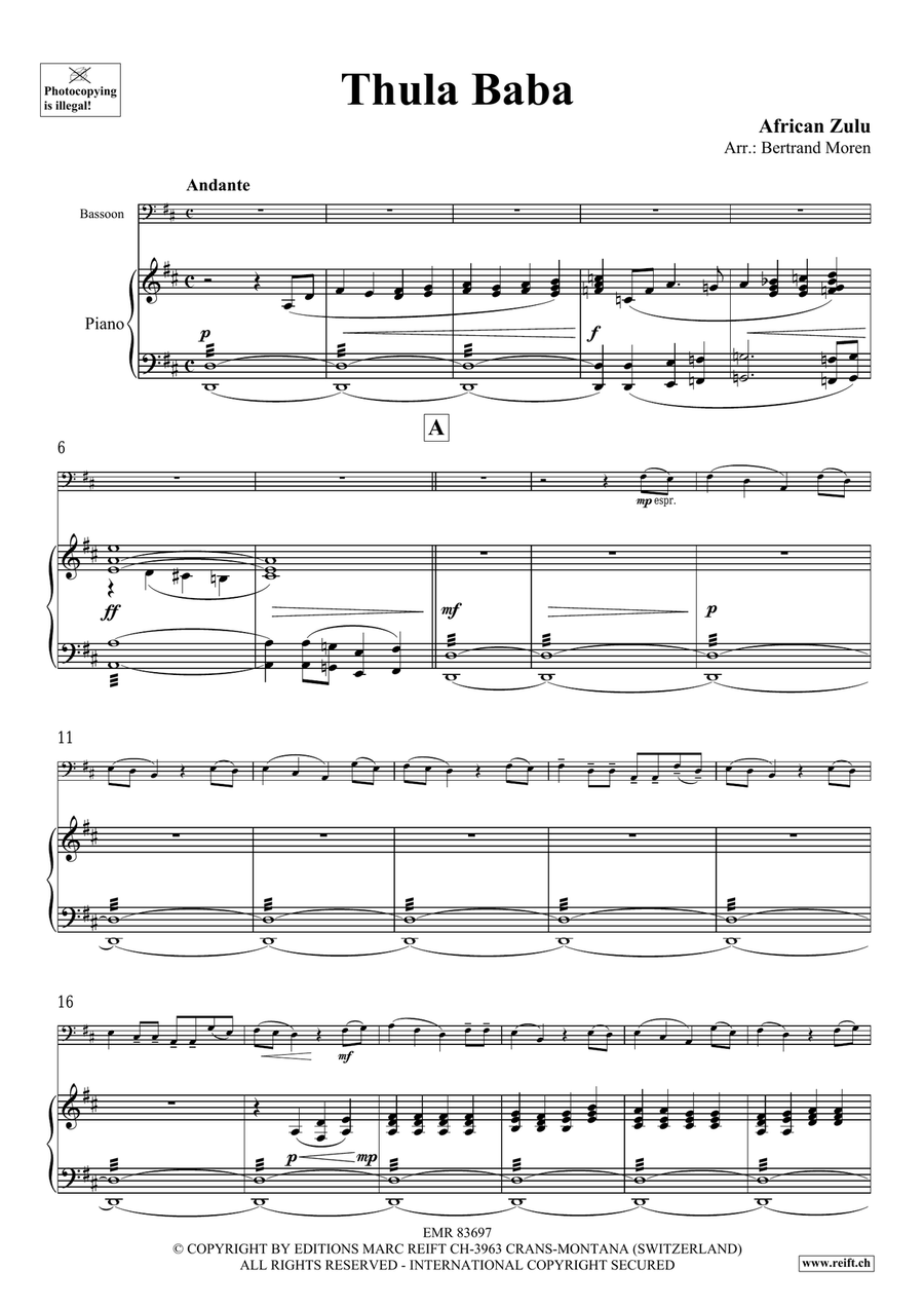 Thula Baba Thula Baba Bassoon Solo scores gallery preview page 3