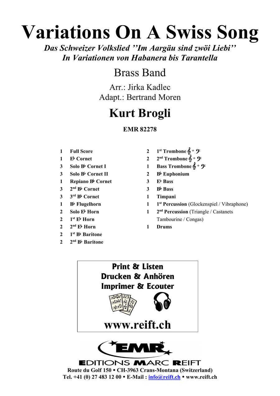 Variations On A Swiss Song Brass Band scores gallery preview page 2