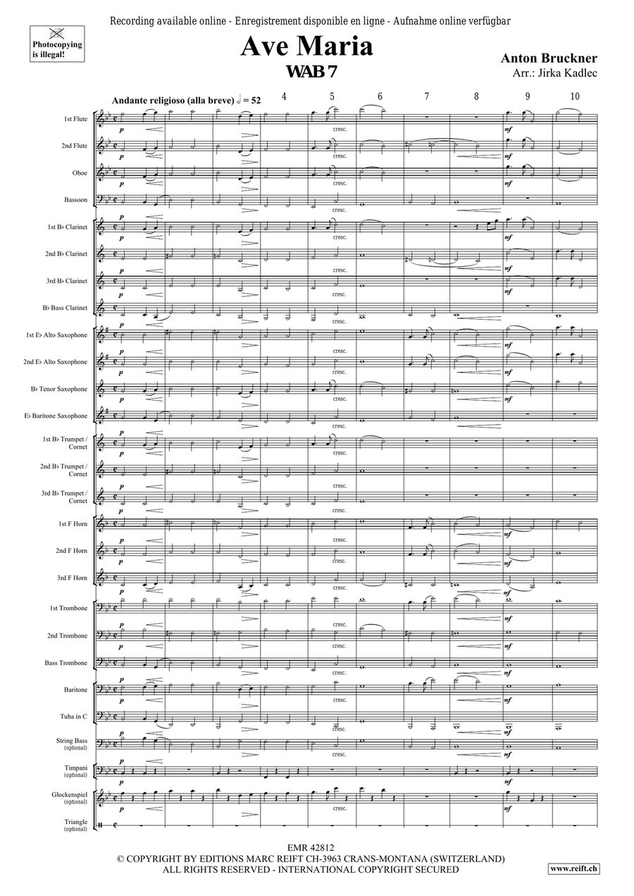 Ave Maria Ave Maria Concert Band scores gallery preview page 3