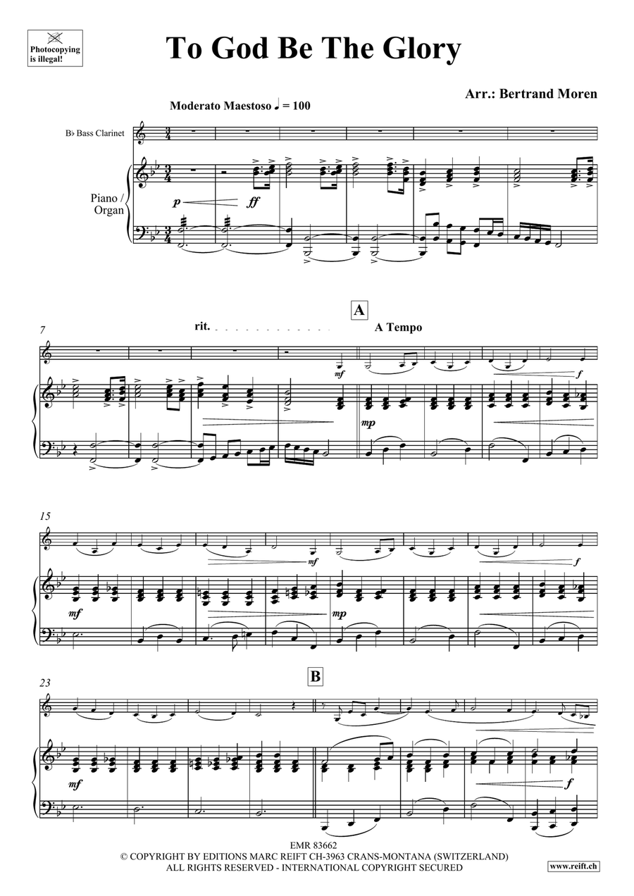 To God Be The Glory To God Be The Glory Bass Clarinet scores gallery preview page 3