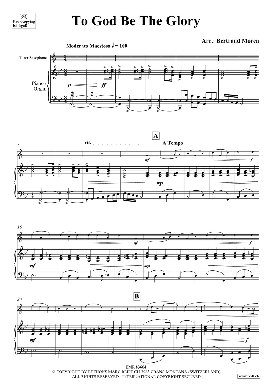 To God Be The Glory To God Be The Glory Tenor Saxophone scores gallery preview page 3