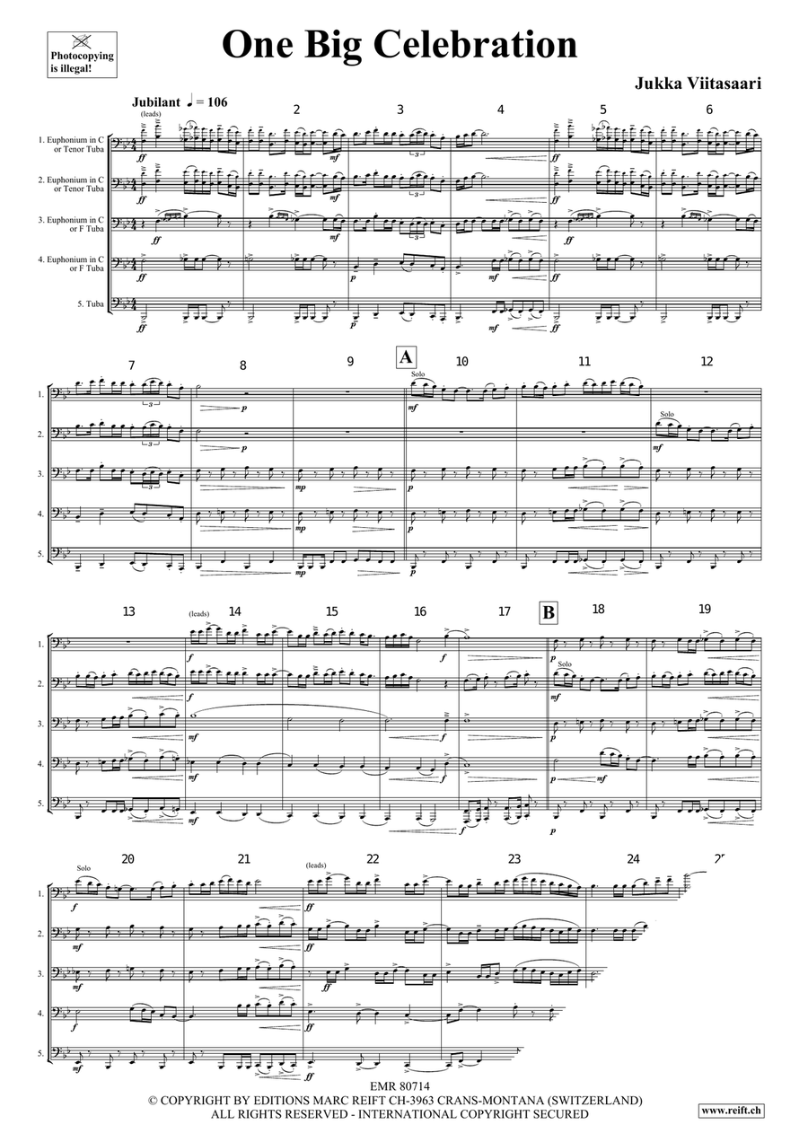 One Big Celebration Tuba scores gallery preview page 4