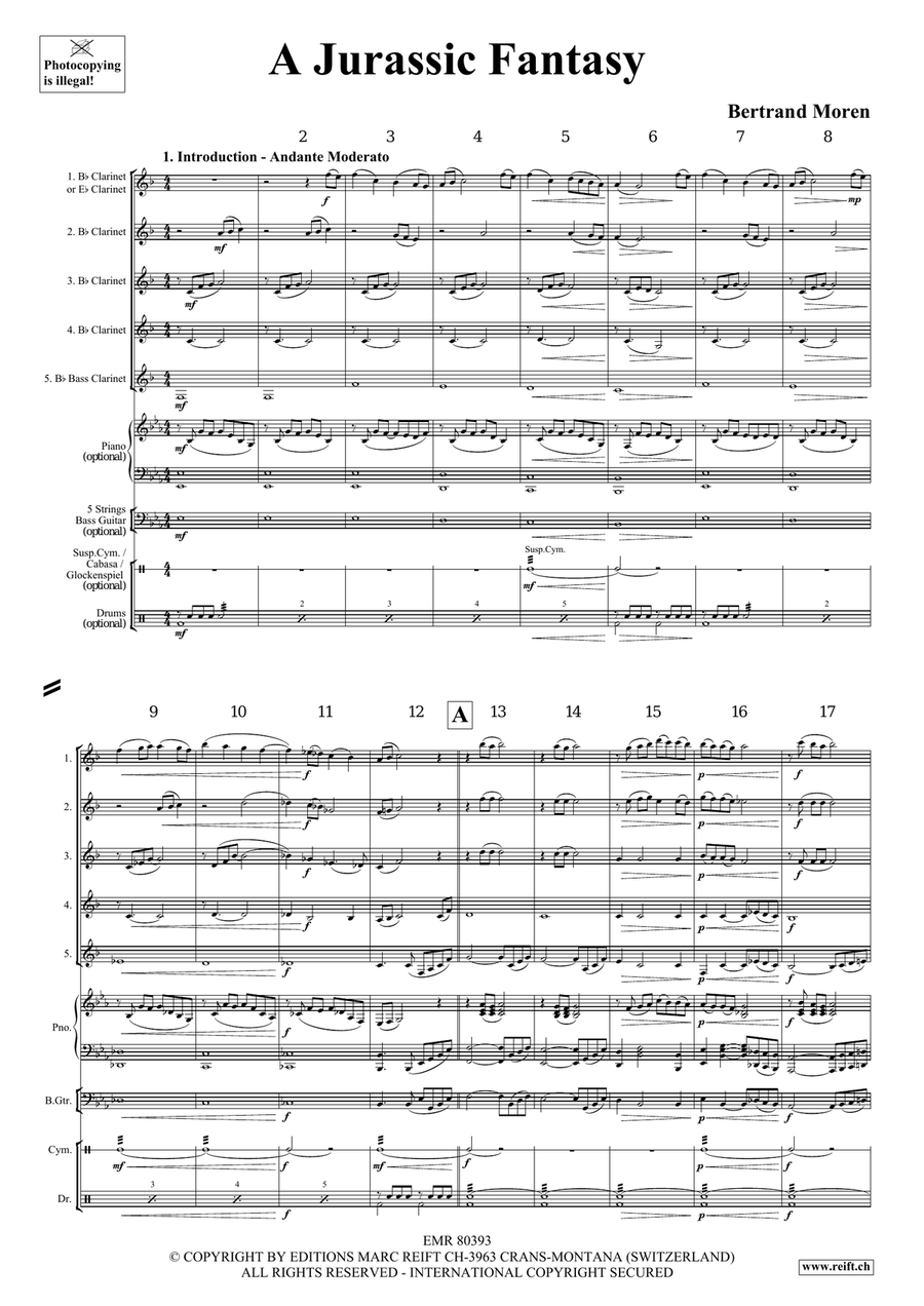 A Jurassic Fantasy A Jurassic Fantasy Clarinet Quintet scores gallery preview page 4