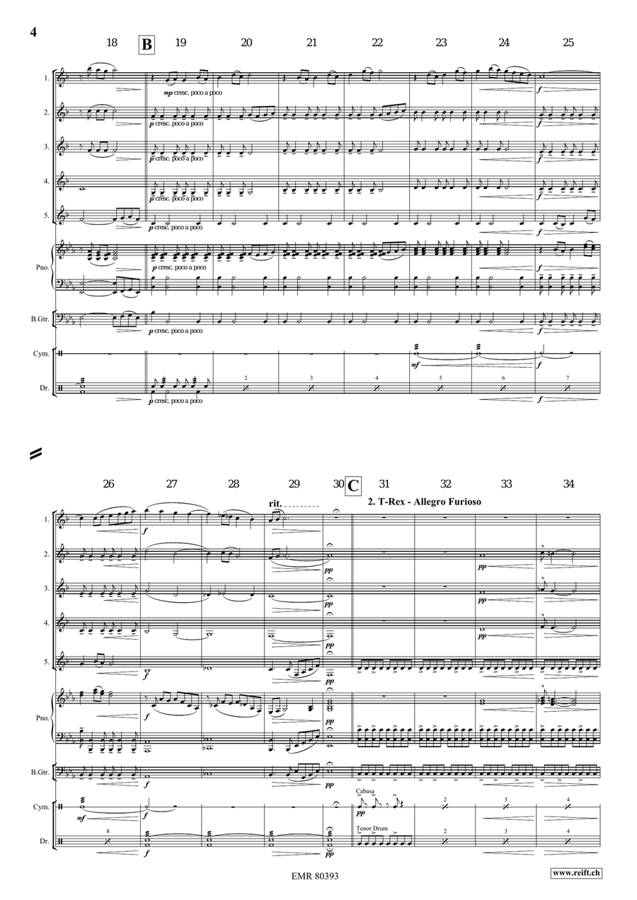 A Jurassic Fantasy A Jurassic Fantasy Clarinet Quintet scores gallery preview page 5