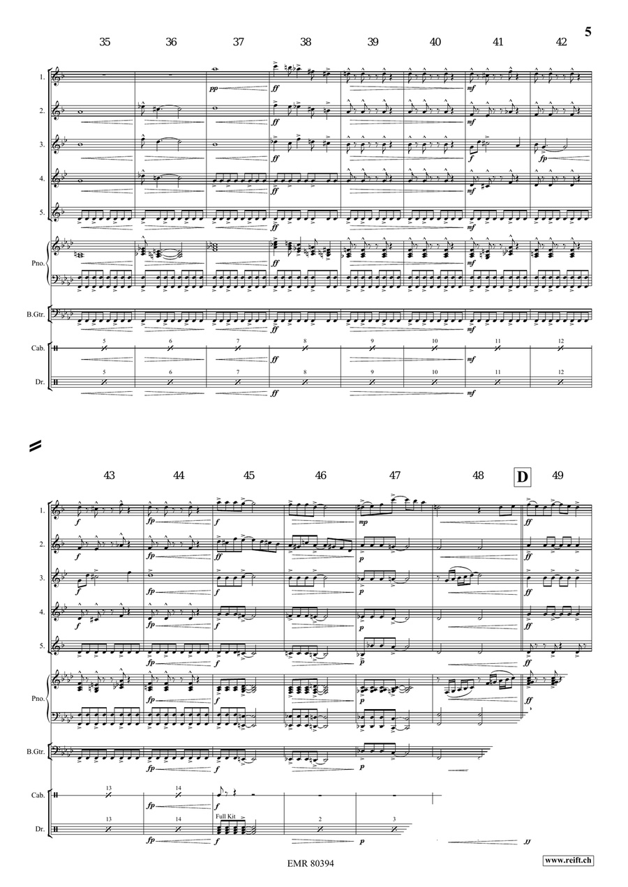 A Jurassic Fantasy A Jurassic Fantasy Saxophone Quintet scores gallery preview page 6