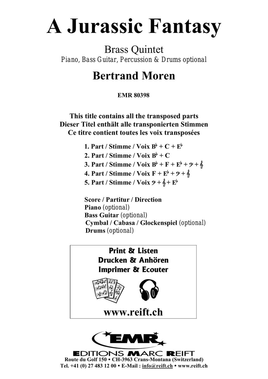 A Jurassic Fantasy A Jurassic Fantasy Brass Quintet scores gallery preview page 2
