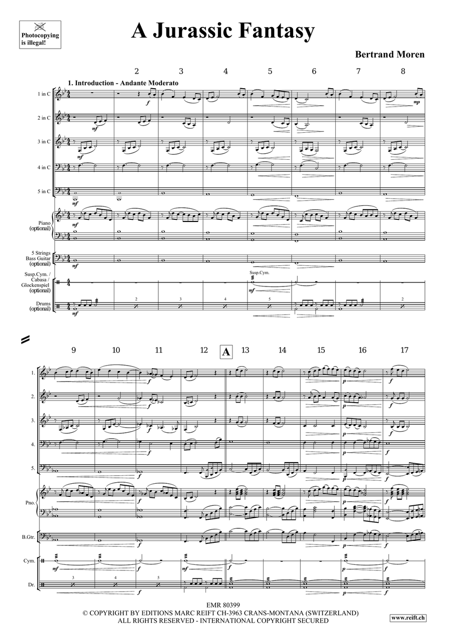 A Jurassic Fantasy A Jurassic Fantasy Woodwind Quintet scores gallery preview page 4