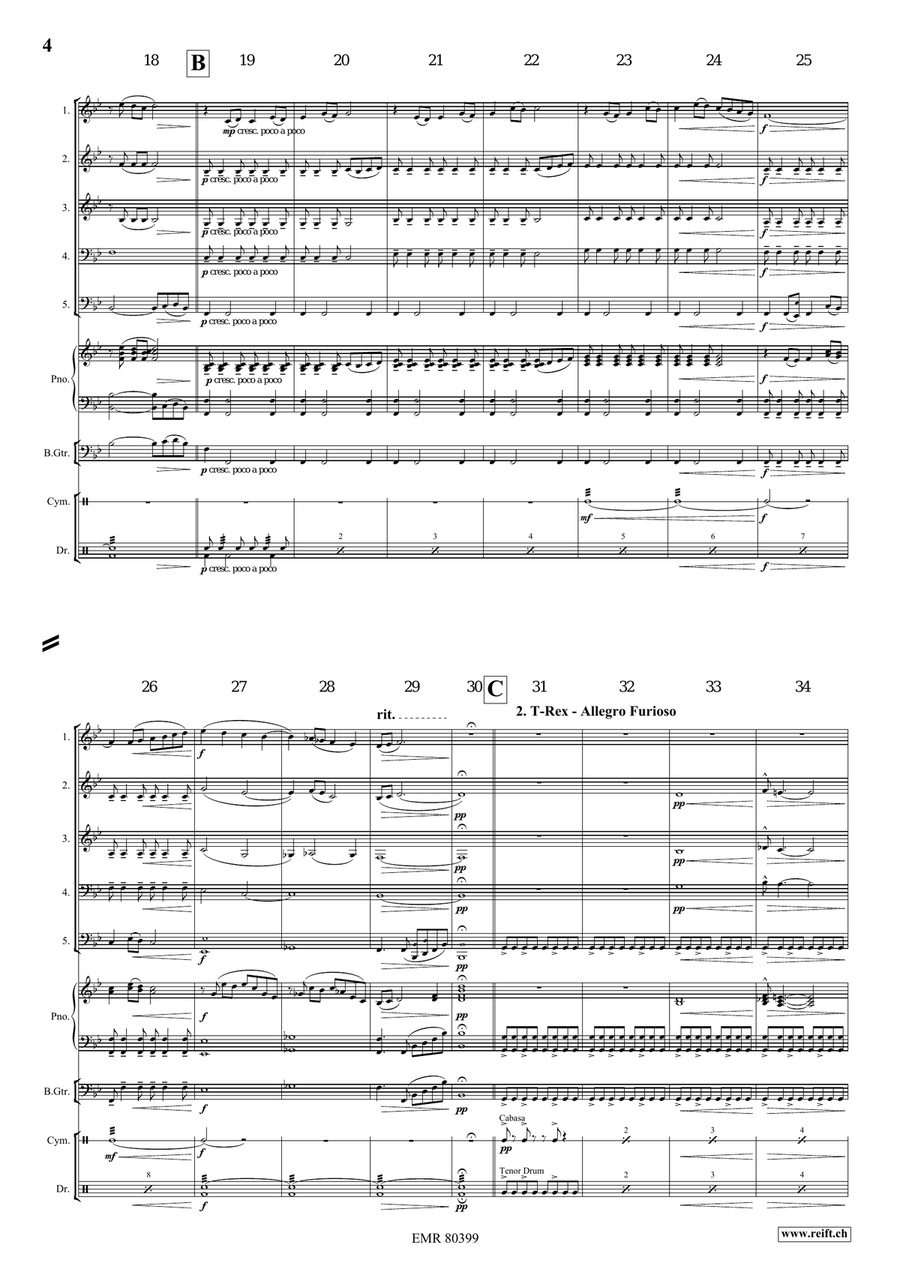 A Jurassic Fantasy A Jurassic Fantasy Woodwind Quintet scores gallery preview page 5